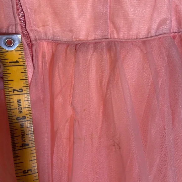 Late 1950s vintage pink chiffon floor length gown - Picture 5 of 8